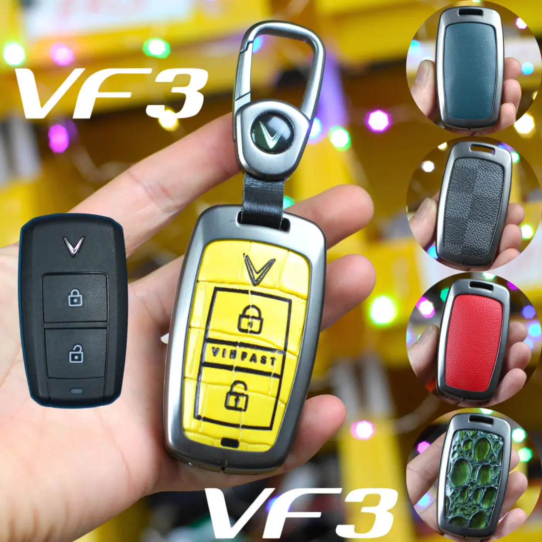 ốp chìa khóa Vinfast VF3,ốp chìa khóa kim loại VF3 nhiều màu sắc trẻ trung