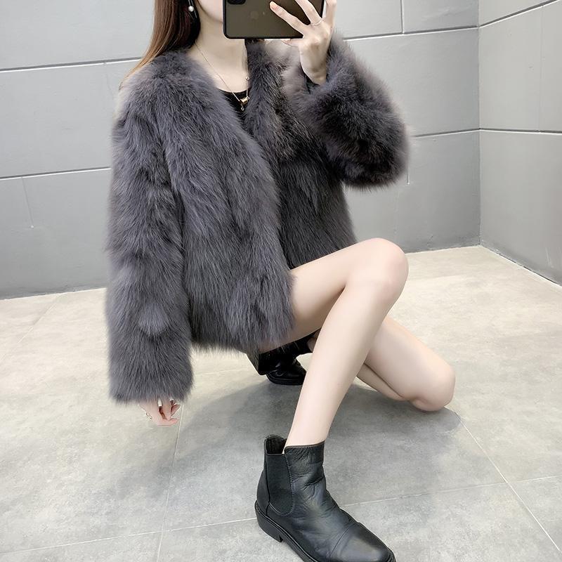 Áo Khoác Lông Cáo Haining Mùa Đông, Dành Cho Nữ, Phong Cách Trẻ Trung, Cổ Chữ V Tích Hợp Lông, Dày Dặn, Phong Cách Hàn Quốc, Phong Cách Phương Tây, Sản Phẩm Bán Chạy Phổ Biến Năm 2024 7