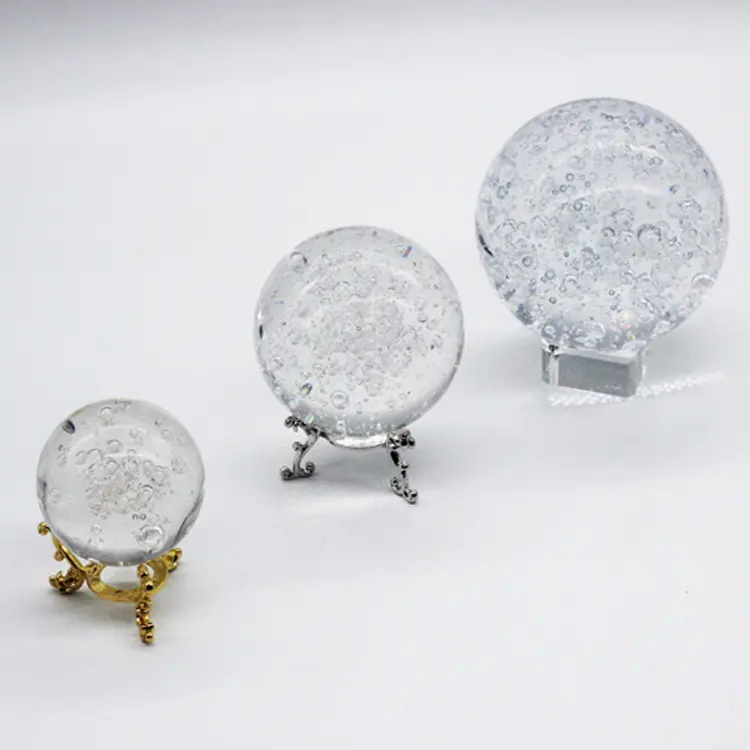 Crystal Bubble Ball K9 Transparent Ball Ornament Feng Shui Hotel Decoration Ice Crack Ball Solid Manufacturer Accessories Lighting