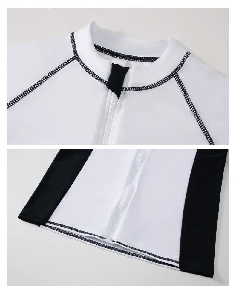 Product Introduction of Long Sleeve Rash Guards Swimwear Women 2024 Patchwork Couple Two-Piece Swimsuit Men Surfing Swimming Suit Beach Diving Bath Suit 42