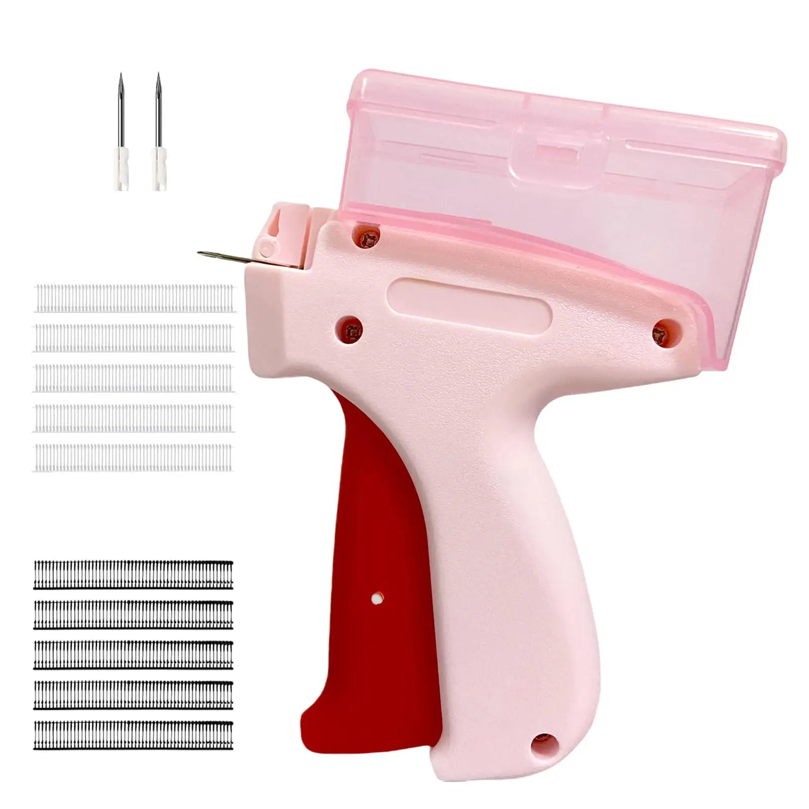Mini Sewing Tool Set, 1 Box Including 1 Count Quick Clothing Fastener & 1200pcs Plastic Safety Pins & 2 Counts Needles, Sewing Tool for Home & Travel