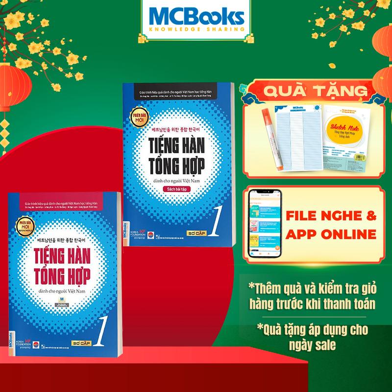 Sách Combo Tiếng hàn tổng hợp dành cho người Việt Nam - Sơ Cấp 1 ( SBT + GTR) - Tặng Bookmark MCBooks