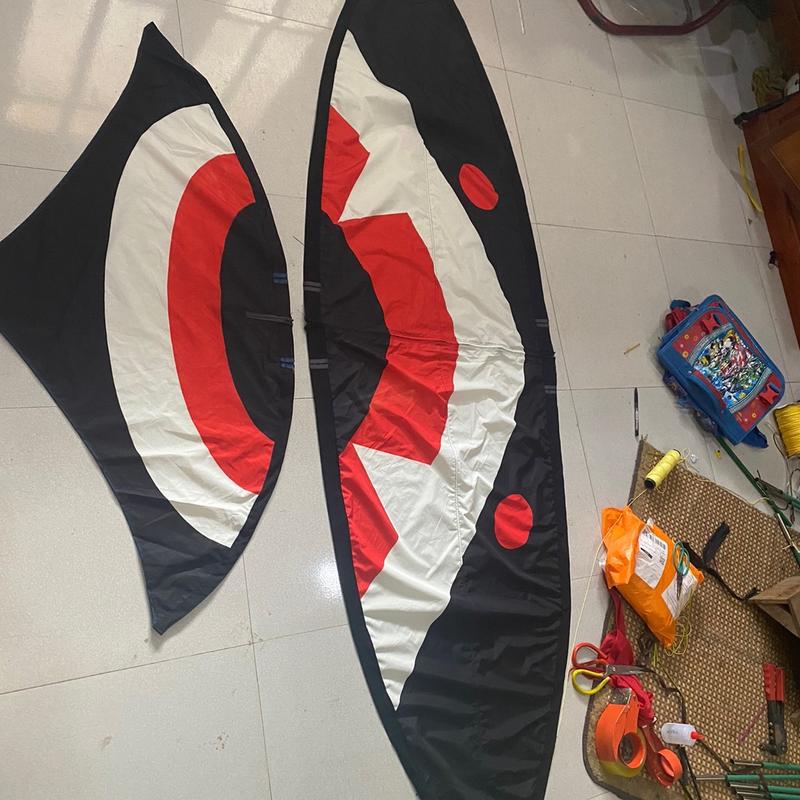 Áo diều cá mập 2m8 vào khung 3m vải caro in nhiệt