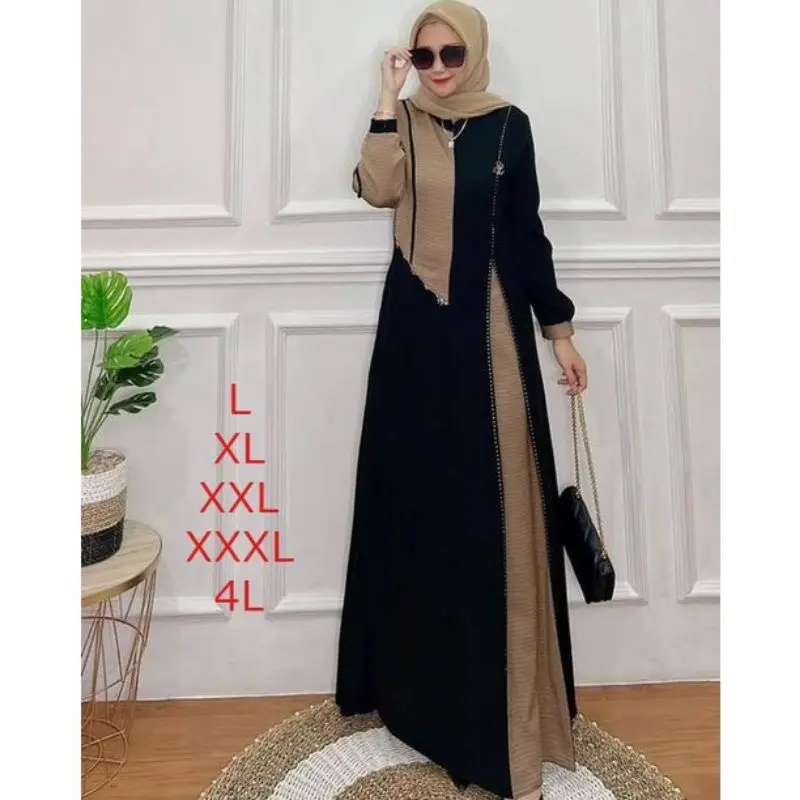 Gamis jumbo terbaru 2023 viral motif polos muslim wanita dress  remaja  airflow