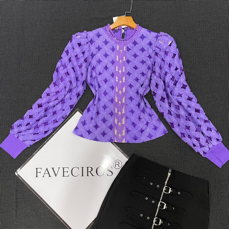 Áo Thun Nữ FAVECIROS Phối Ren Hoạ Tiết Sang Trọng Và Tinh Tế MSSP:#504659 Top Women 3
