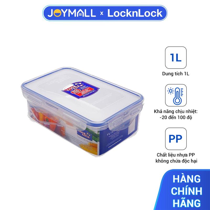 Hộp Nhựa Bảo Quản Thực Phẩm Lock&Lock Classic HPL817 1L, Hàng Chính Hãng, Nắp Gài Viền Silicone Kín, An Toàn - JoyMall