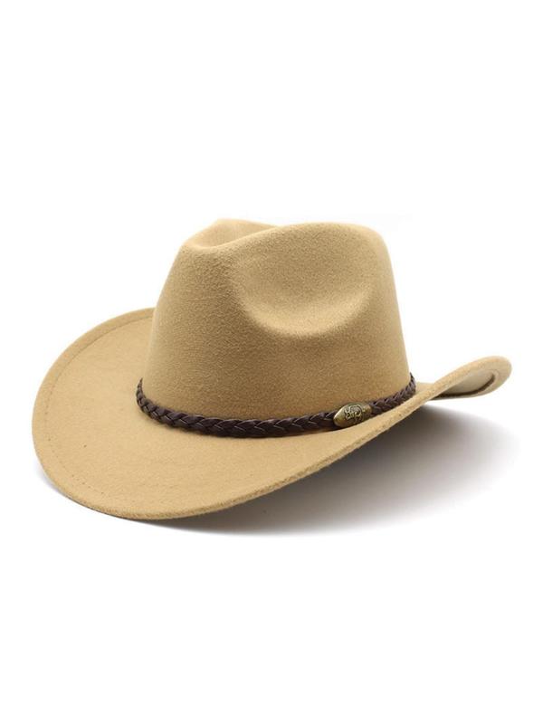 Unisex's Cowboy Hat, Fashionable Wide Brim Hat for Outdoor Activities, Casual Trendy Hat for Men & Women, Fashion Accessories for Daily Wear 6