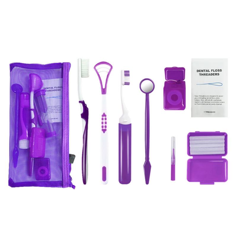 Product Introduction of 8-Piece Oral Care Kit with Soft Bristle Toothbrush, Interdental Brushes & Floss Threaders - Set for Sensitive Teeth and Gentle Cleaning, Travel-Friendly Essentials 4