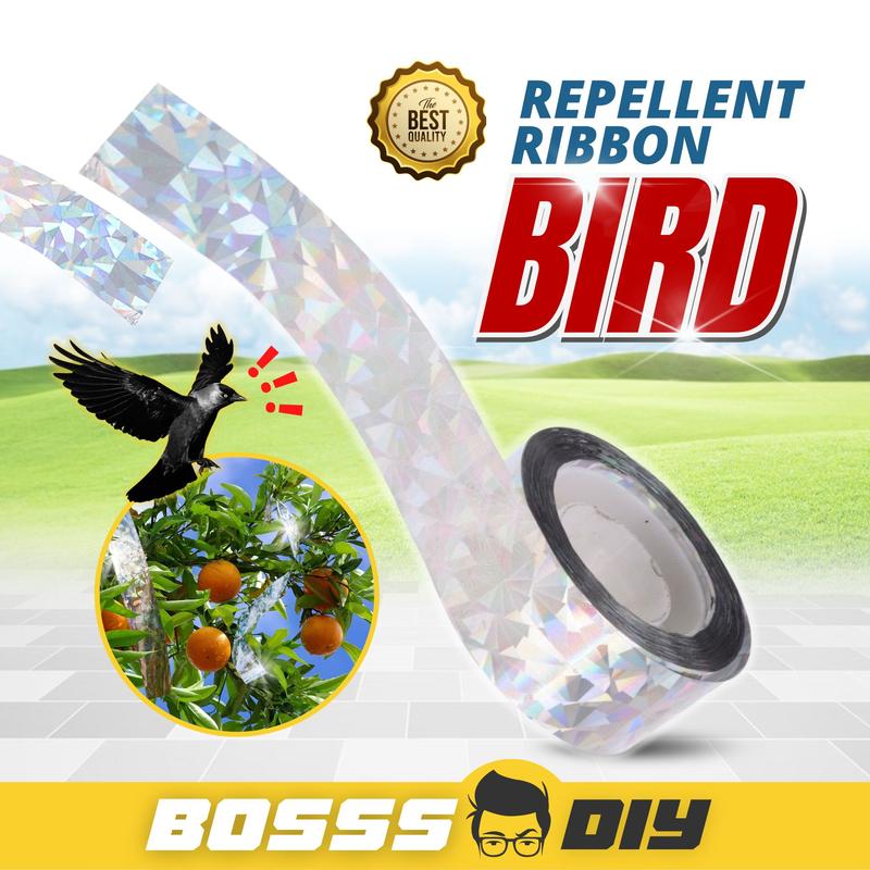 Bird Repellent Ribbon Laser Floral Reflective Bird Scare Ribbon ...