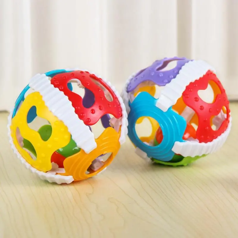 Newborn baby toys, infant education, early education, bell ringing, soft rubber, 6-color hand grip, ball player, bell ringing
