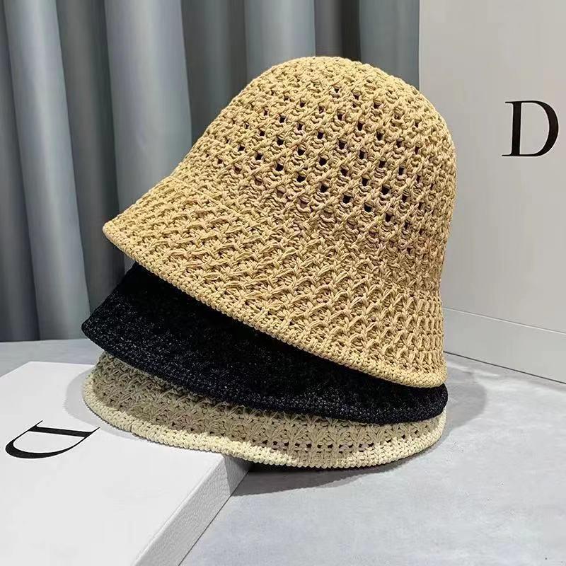 Product Introduction of 1157Fashion Luxury Women's Summer Straw Bucket Hat - Wide Brim, Foldable, Hollow, Sun Visor#FashionHat #SummerStyle #WomenFashion bucket hat 6