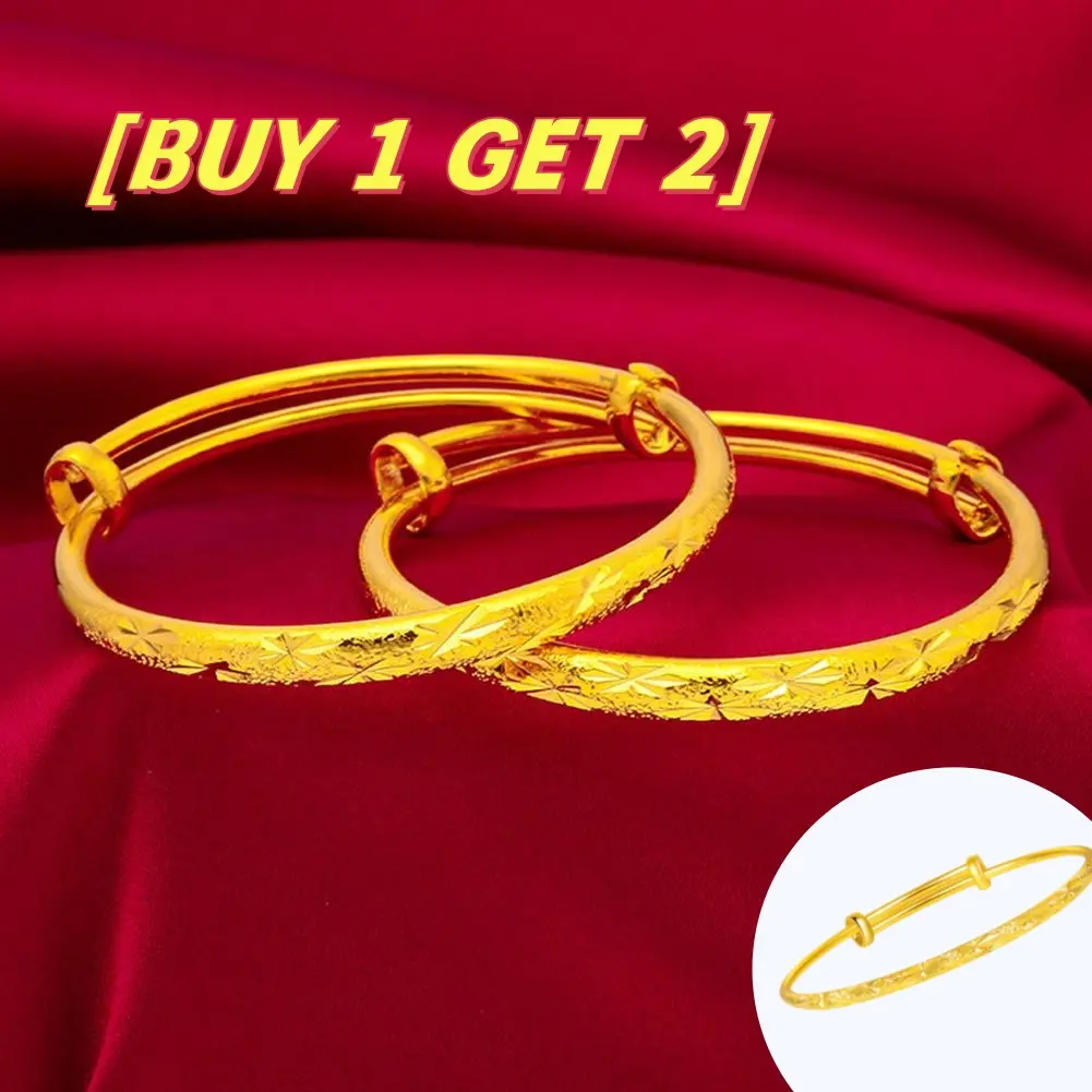 Gelang Keluli Tahan Karat, Rekaan Gypsophila Emas, Gelang Boleh Laras, Gelang Hadiah Hari Jadi, Beli 1 Dapat 2 Tawaran