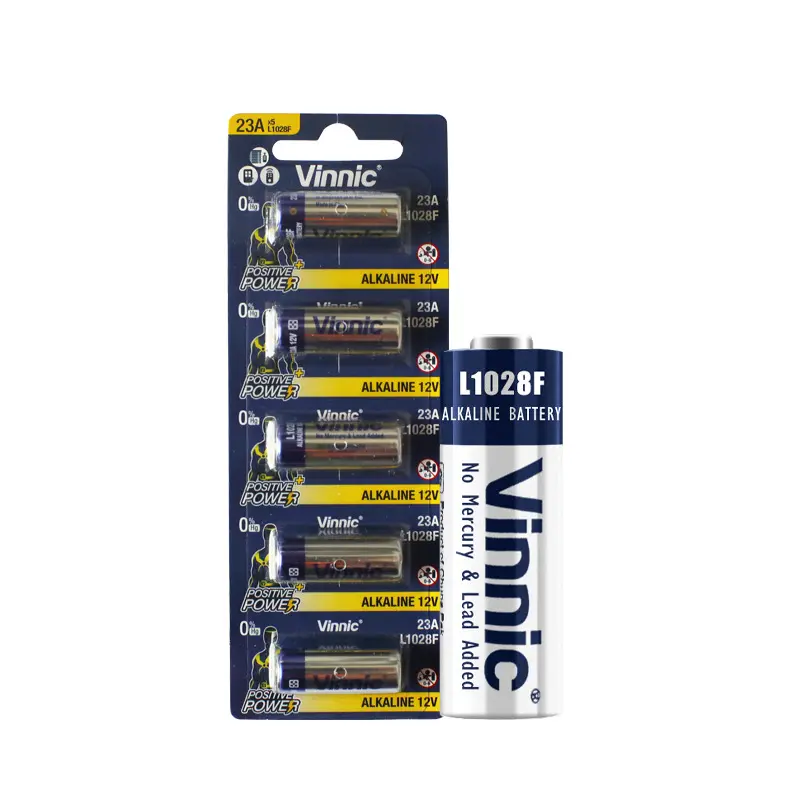 Vỉ 5 Pin 12V 23A VINNIC, L1028F (pin xịn theo khiển) Dùng Cho Remote ô tô, cửa cuốn, chuông cửa,công tắc không dây...