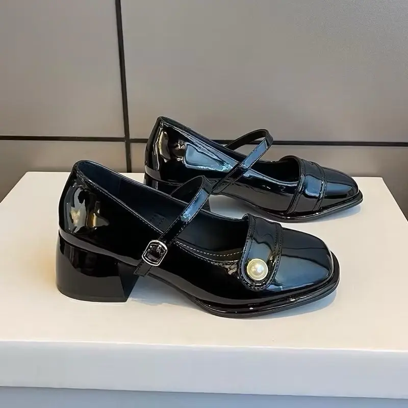 ￼[ SIZE 40-41-42] Giày cao gót da bóng vintage 5cm BIGSIZE 4