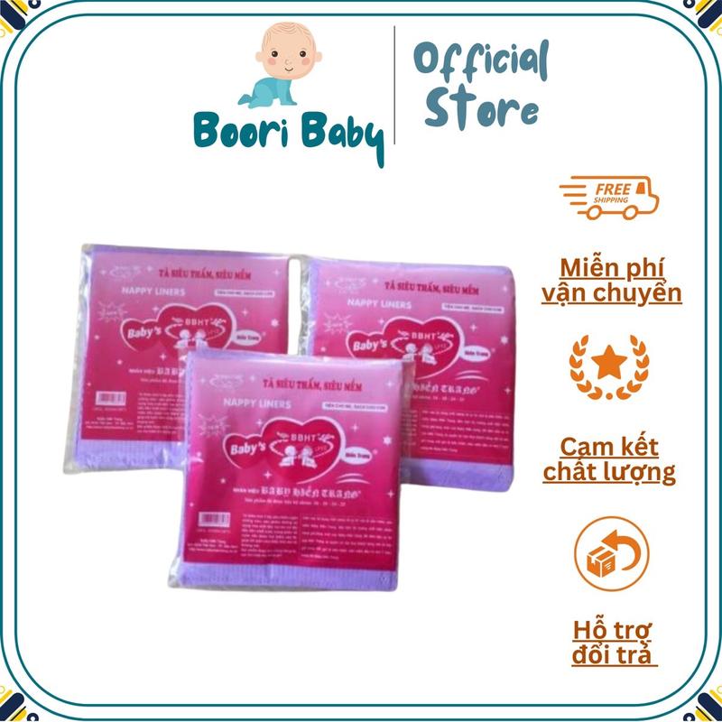 Bịch 100 tờ giấy lót phân su tã asahi - Lót xu chống thấm Hiền Trang cho bé sơ sinh