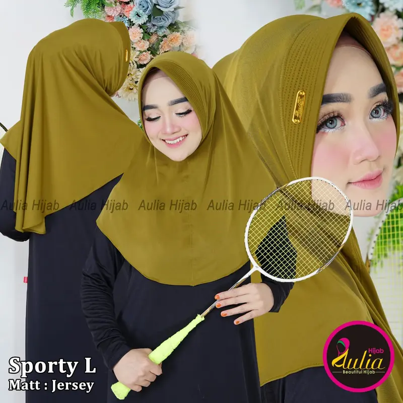 Hijab Sport Menutup Dada Size L Bergo Pin Aulia 0