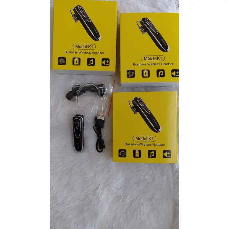 ORIGINAL K1 Wireless Bluetooth Best Seller Taiwan Headset earphone Bluetooth Warna Hitam Waktu Siaga Panjang Headset Bluetooth Ready Stok 4