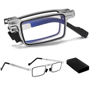 Men Folding Reading Glasses Eyeglasses +Free Case Anti Radiation +100 +150 +200 +250 +300 +350 +400 Eyewear for Farsighted