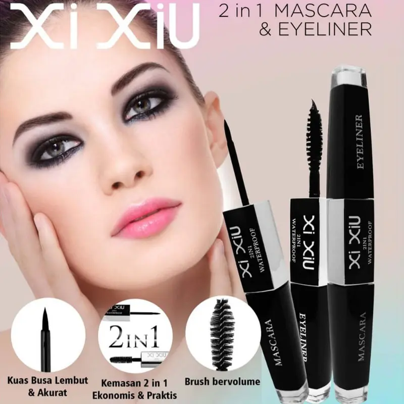 XI XIU 2 in 1 Mascara & Eyeliner Waterproof Xixiu Maskara Eye Liner 3