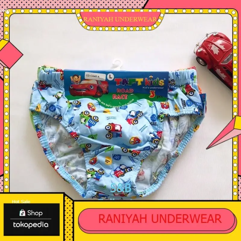 [3 pcs] CD ANAK COWOK | celana dalam anak laki AGREE bermotif l CD anak cowok berwarna Fashion ukuran l warna random 0