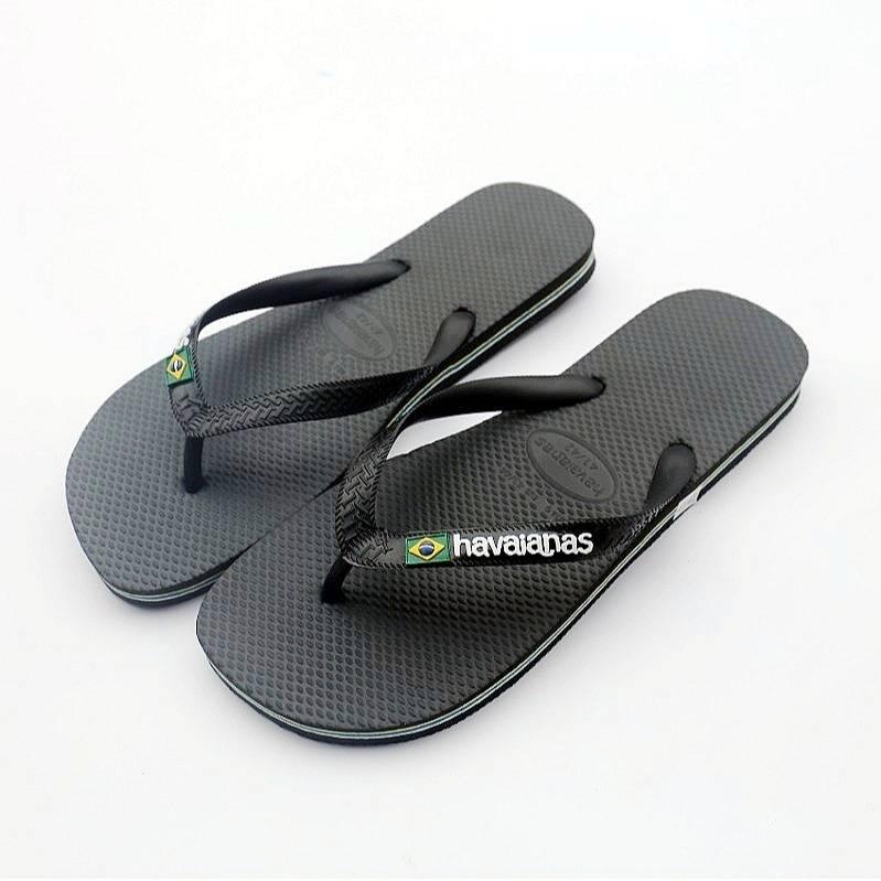 Hot Sale · Summer Havana Solid Color Series Men's Slippers havaianas Waterline Three-Color Rubber Anti-Slip Flip-Flops High Quality Fashionable 2
