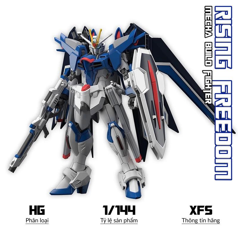 Mô hình HG Rising Freedom, 1/144 Gundam, Xếp hình thông minh, Đồ chơi nhựa
