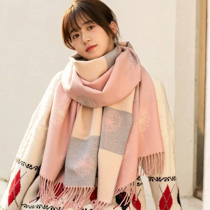 Khăn Quàng quàng cổ Cashmere, dành cho phụ nữ, Thích hợp cho mùa đông và mùa xuân, Dễ Phối Đồ, Dài, Khăn Choàng Cho Mẹ, Khăn Quàng quàng cổ dệt kim hai mặt, Dày, Lý Tưởng để làm quà tặng Women