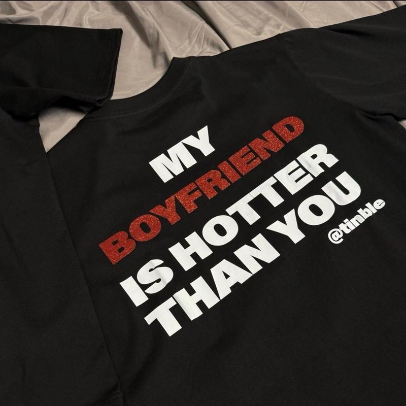 Áo Thun Kim Tuyến " Boy/Girl Friend " Unisex Nam Nữ Form Rộng Cổ Tròn Top Cotton 1