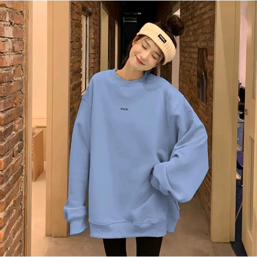WWW XXL SWEATER WANITA OBLONG OPERSIZE LUCU COREAN STILE YANG NYAMAN DI PAKAI