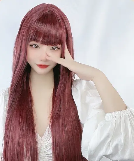 Wig Hair Wanita Panjang Lurus 003 (COD) (INSTANT)  Full Wig Layer Long Straight Korean Hair Extension Rambut Palsu Wanita 3