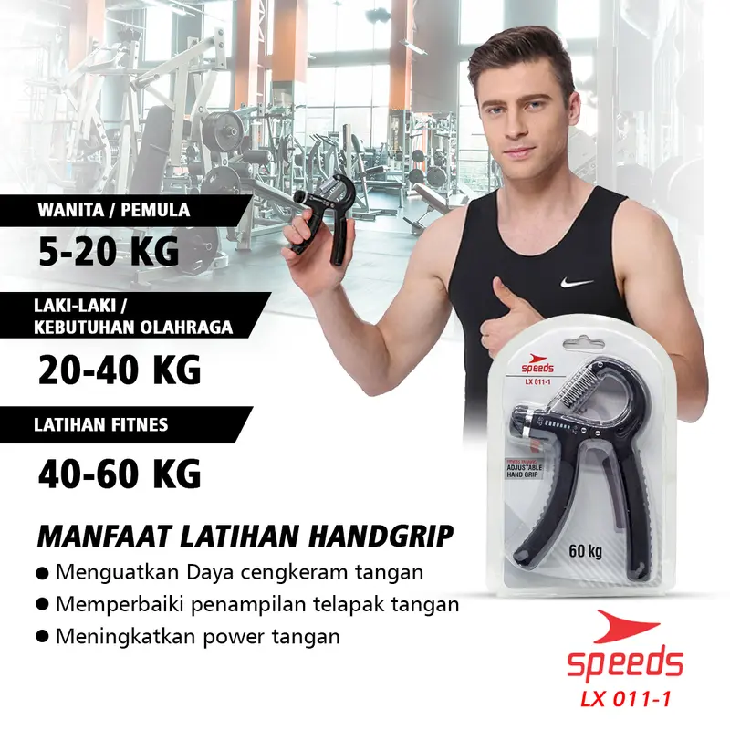 SPEEDS Handgrip Alat Latihan Cengkeraman Tangan Fitness Otot Lengan Portable Outdoor 011-1 1