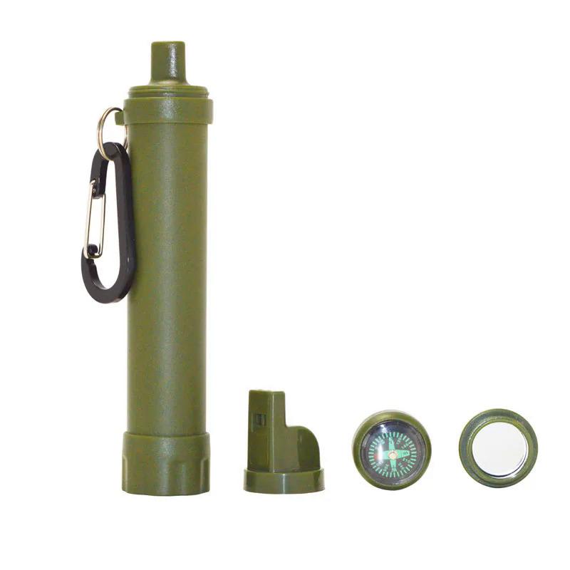 Product Introduction of Personal WATER PURIFICATORS with Filter Survival Kit with Whistle, Compass, Hiking Pajita for Safety and Survival Camping Supplies 0