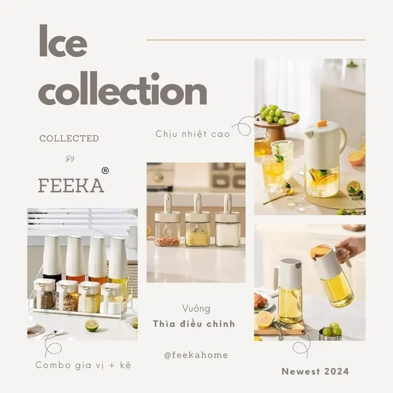 Hũ đựng gia vị vuông thủy tinh có thìa FEEKA chống ẩm, lọ thủy tinh vuông đựng gia vị thông minh 300ml 8