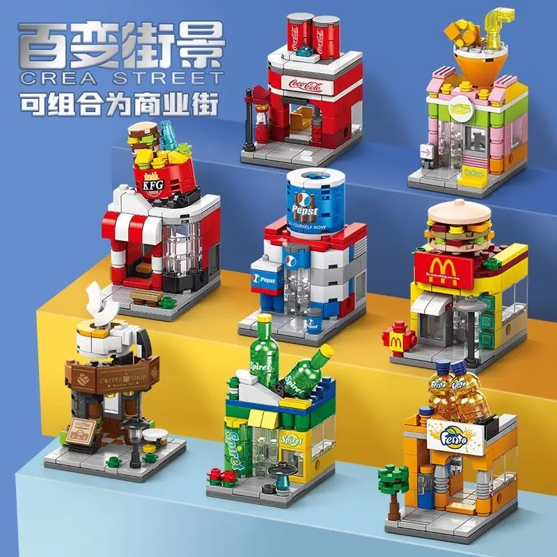 Tương thích với Lego Variety Chế độ xem phố Khối xây dựng Các hạt nhỏ của trẻ em Thành phố Câu đố xây dựng Lắp ráp Quà tặng ngày lễ cho bé trai và bé gái 2