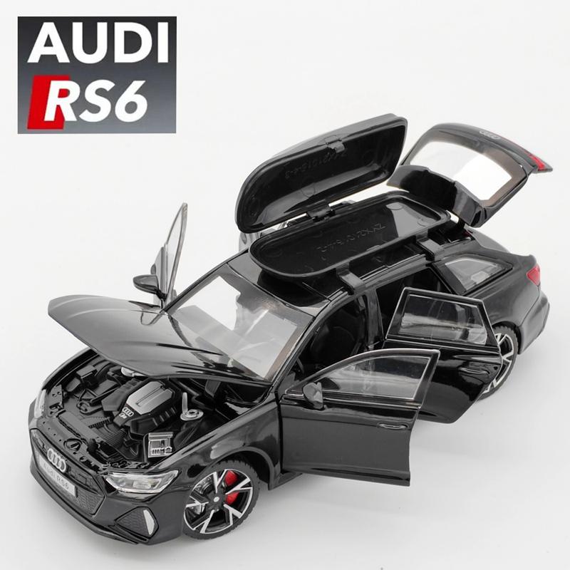 1:32 Audi RS6 Toy Car Model with Sound Light Doors Opened Alloy Diecast ...