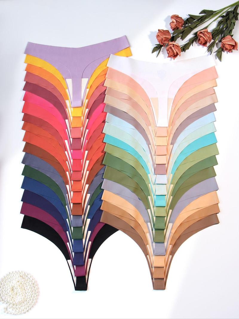 Product Introduction of Women's Solid Color V-shaped Waist Thong, Breathable Comfortable Seamless Panty for Daily Wear, Women's Underwear for All Seasons 8