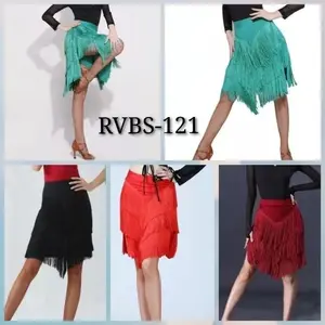 Rok Rumbai V Belah Samping Rok Line Tari Belly Tari Salsa Latin Kostum Model Baru RVBS-121