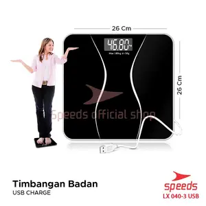 SPEEDS Timbangan Badan Digital Scale Original 180kg Pengukur Berat Badan kaca Berat Mini Impor 040-09
