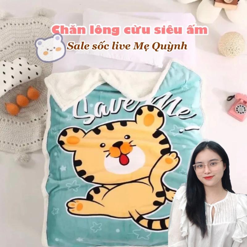 Chăn Đắp Mùa Đông - Chăn Lông Cừu Dày Mềm Và Ấm Cho Bé KT 90x 130cm