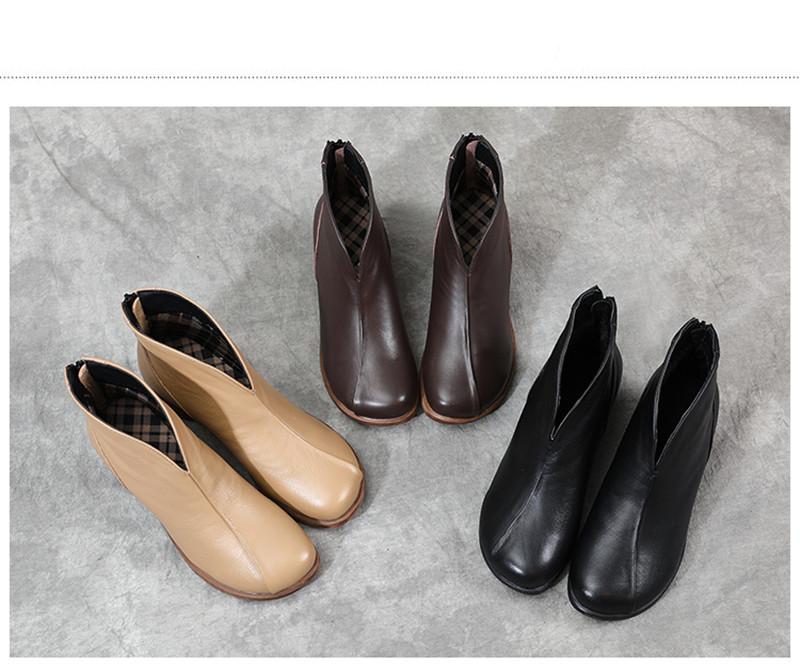 Product Introduction of Genuine Leather Winter Boots Women Chelsea Shoes Booties Woman Ankle Boots Platform Shoes Botines Mujer 13