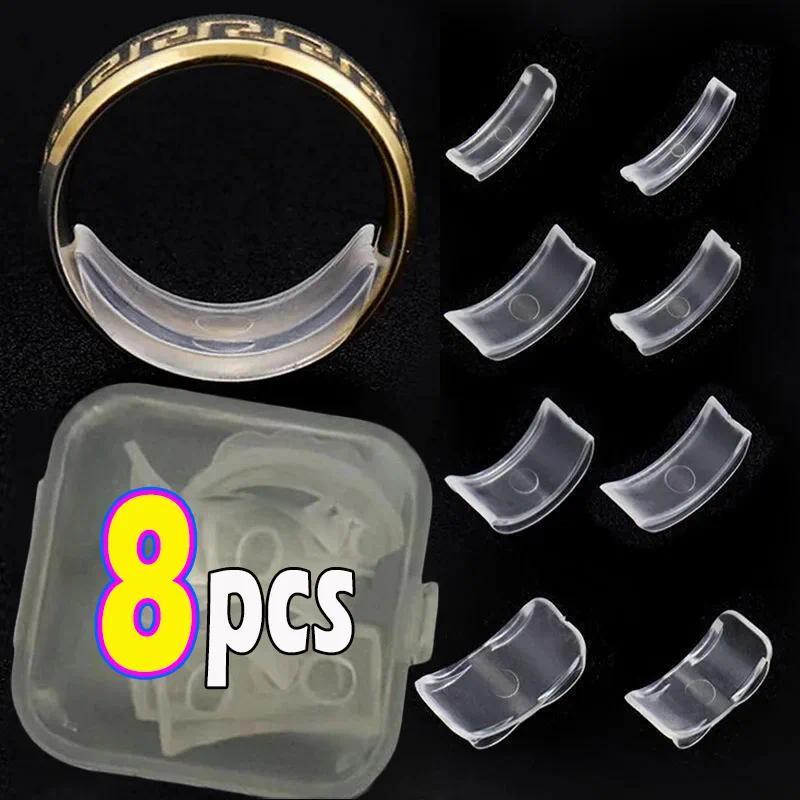 8Pcs Adjustable Transparent Invisible Silicone Ring Pads 8 Loose ...
