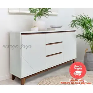 Meja TV bufet TV drawer Lemari TV Meja Tamu serba guna putih white