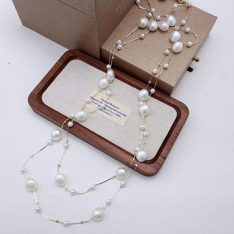 Product Introduction of Long Popular Pearl Fashion High Sense Necklace New Autumn and Winter Wild Sweater Chain Multi-Layer Accessories Ornament Lanyard 7