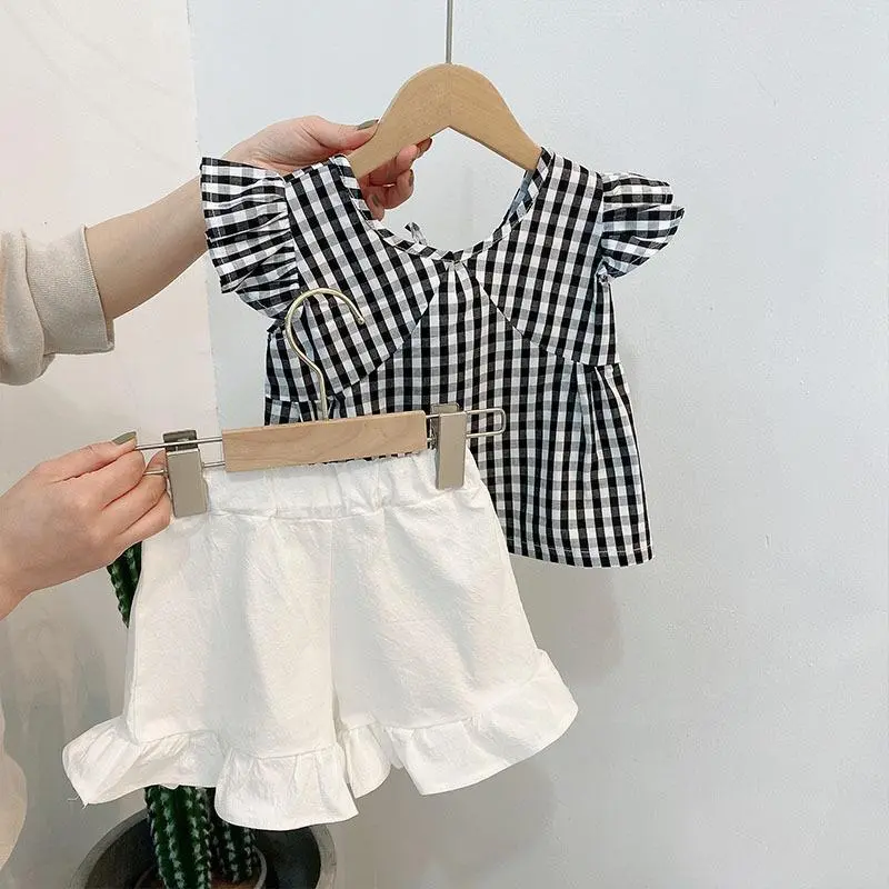 Bộ Đồ Thời Trang Phong Cách Hàn Quốc Cho Bé Gái, Bộ Hai Mảnh Áo Vest Tay Bồng Nhỏ Cho Em Bé Mới Mùa Hè, Quần Đùi Búp Bê, Hợp Xu hướng, 2025 [2049 Lần Mua Lại]