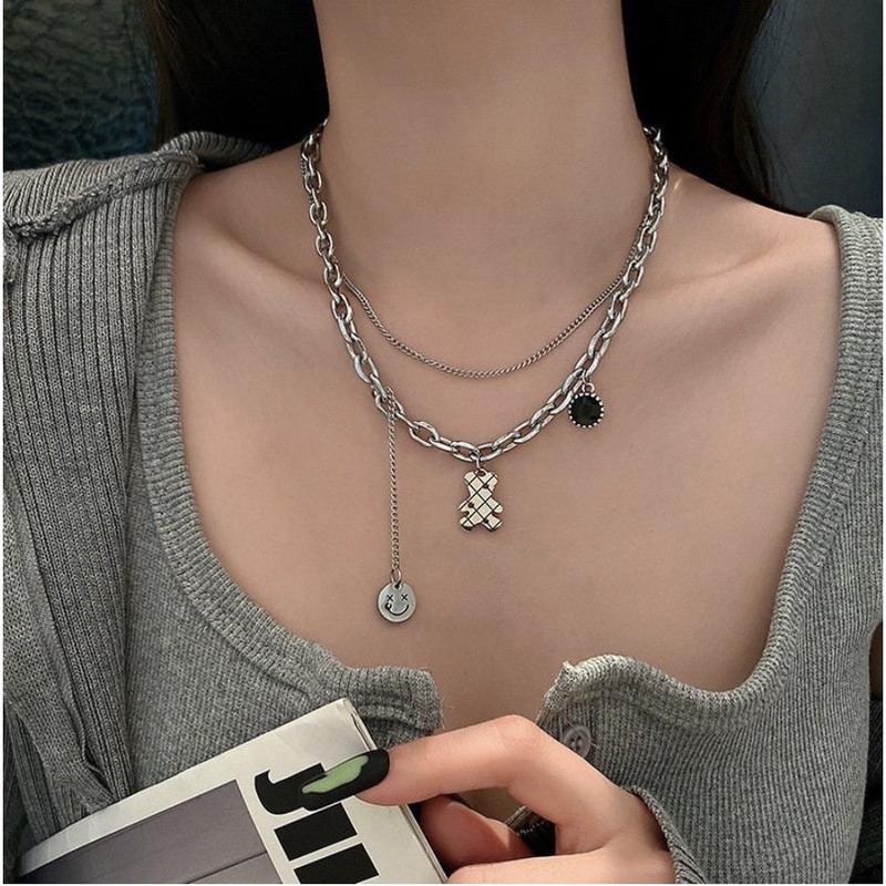 Kalung Mutiara Korea sweet simple pearl love necklace 6