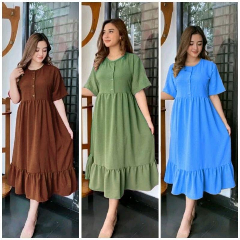 PAKET USAHA 3 PCS DASTER CRINKLE 100 RIBU DAPAT TIGA NADIRA DRESS KRINGKEL PREMIUM Airflow Busui 4