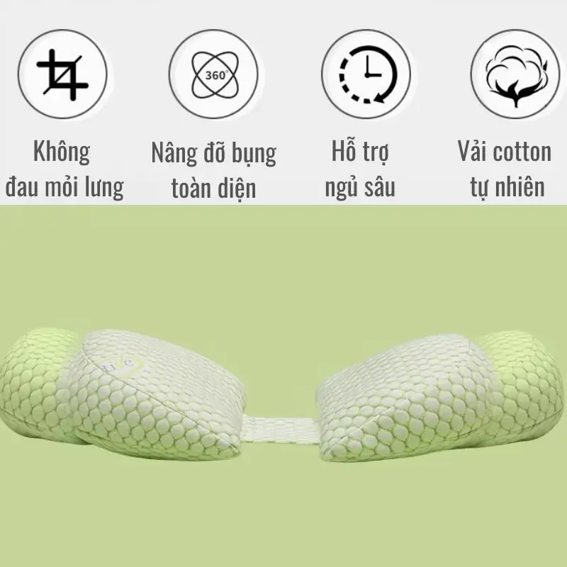 Gối Mẹ Bầu Cánh Tiên Giảm Đau Lưng Hỗ Trợ Ngủ Ngon 5