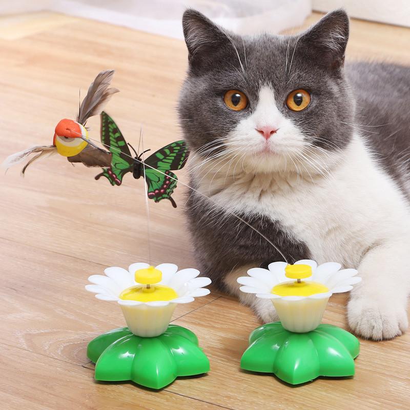 Product Introduction of Electric Rotating Dog Cat Toy  Colorful Butterfly Bird Animal Shape Intelligence  Interactive Training Toys 21