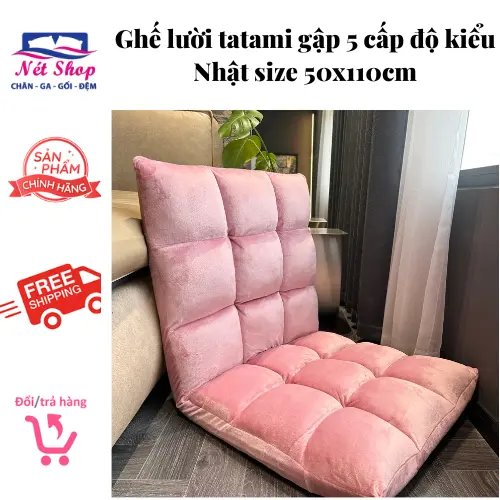 Ghế lười tựa lưng tatami gập 5 cấp độ kiểu Nhật sz 50 x 110cm nặng 3kg