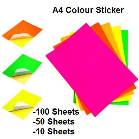 A4 fluorescent color Sticker Paper inkjet laser printing / Sticker ...